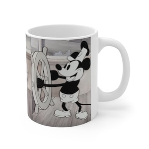 Keramisk mugg 340 ml STEAMBOAT WILLIE MUGG tekopp kanna sejdel bägare stein kanna smuts lera java brygga kopp te juice jitter juice morgon