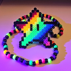 BACK in STOCK  Pacifier Neon Rainbow Star Necklace
