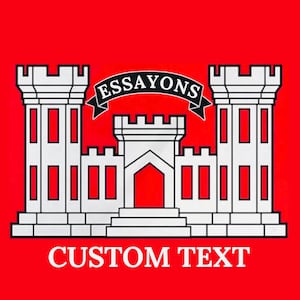 Custom Engineer Corps Castle Flag