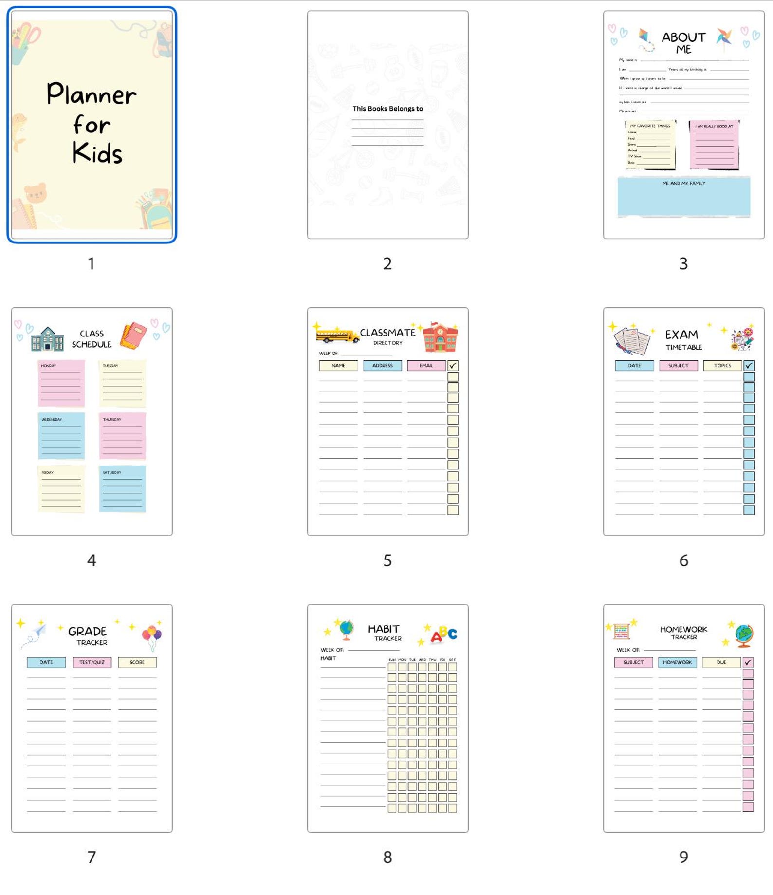 Kids Daily Planner | Printable & Editable | Fun Productivity Tool for ...
