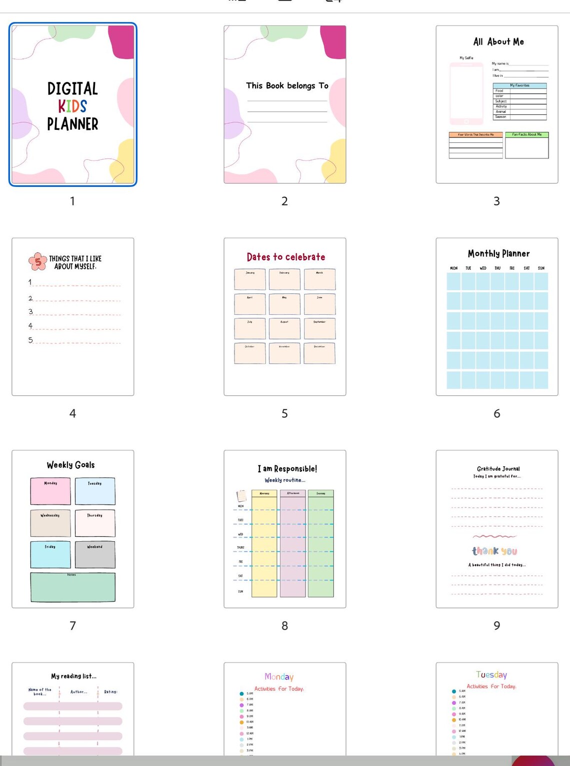 Kids Daily Planner | Printable & Editable | Fun Productivity Tool for ...