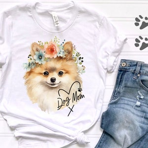 Dog Mom Pomeranian T-Shirt, Dog Lover Gift, Gift for Dog Mom, Mothers Day Gift Idea, Mom Tee, Fur Mama, Dog Mom Shirt for Women