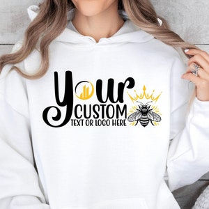 Unisex Customized Hoodie, Custom Text on Sweatshirt, Custom Design Hoodie, Personalized Sweater, Add Your Own Text, Your Logo Design Hoodie