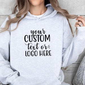 Personalisierte Unisex Hoodies | Benutzerdefinierte Logo Hoodie | Dein Slogan Hoodie | Personalisiertes Geschenk Firmenlogo-Sweatshirt | Sport-Team-Logo-Hoodie