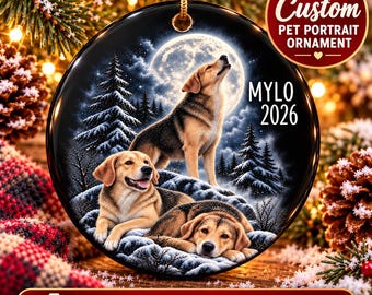 Ornement personnalisé pour animaux de compagnie, ornement photo de chien, cadeau pour maman de chien, cadeau personnalisé avec nom et année