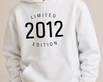 Personalized Limited Edition Youth Hooded Sweatshirt | 13th Birthday Gift for Boys & Girls | Teen Birthday Sweatshirt | Born in 2012 Hoodie