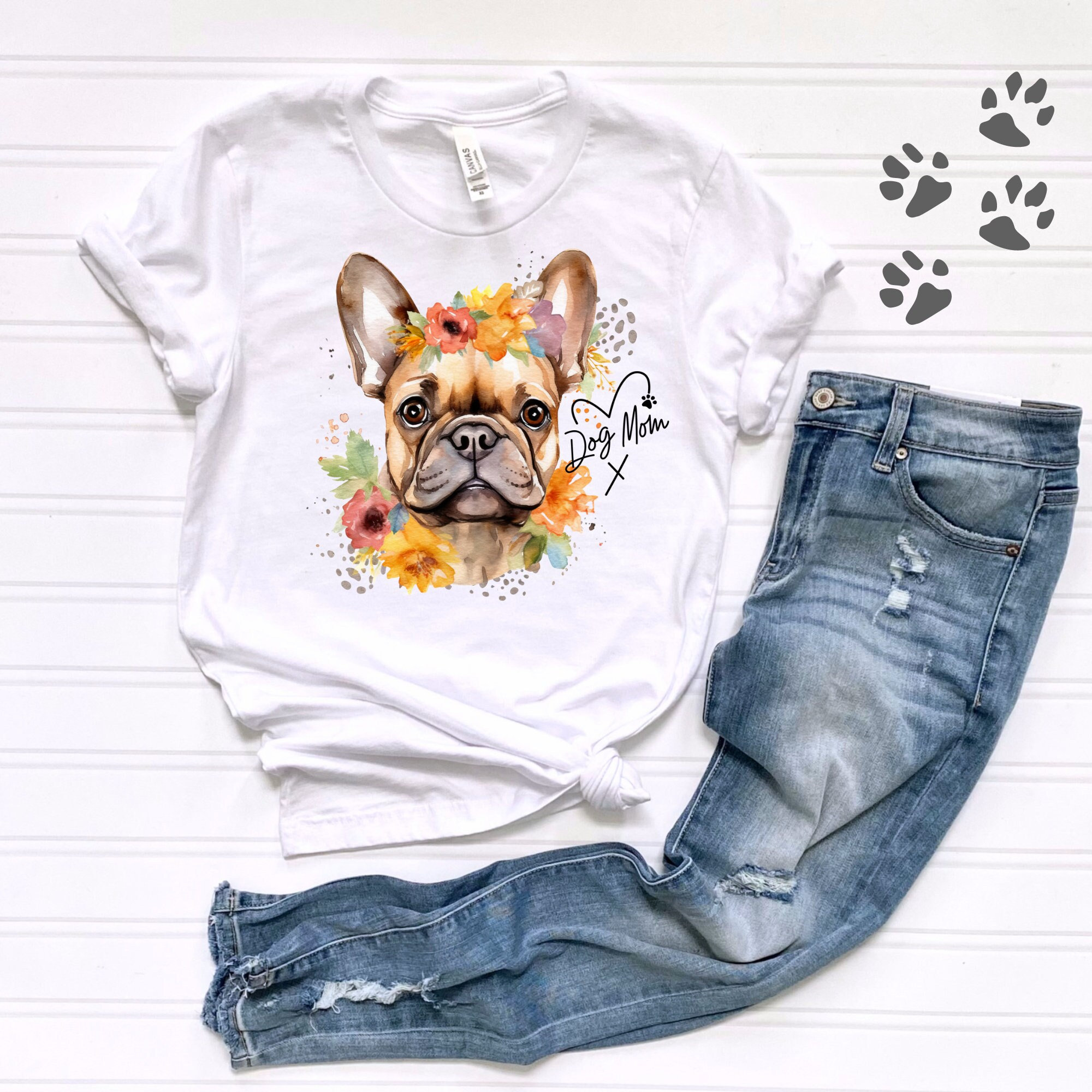 Maglietta per mamma di bulldog francese Maglietta bianca per