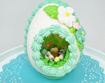 Easter Panoramic Sugar Egg (Teal)