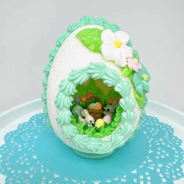 Easter Panoramic Sugar Egg (Teal)