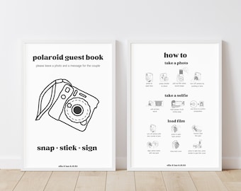 Polaroid Guest Book Sign: Instax Mini 12 Instructions (Digital Download)
