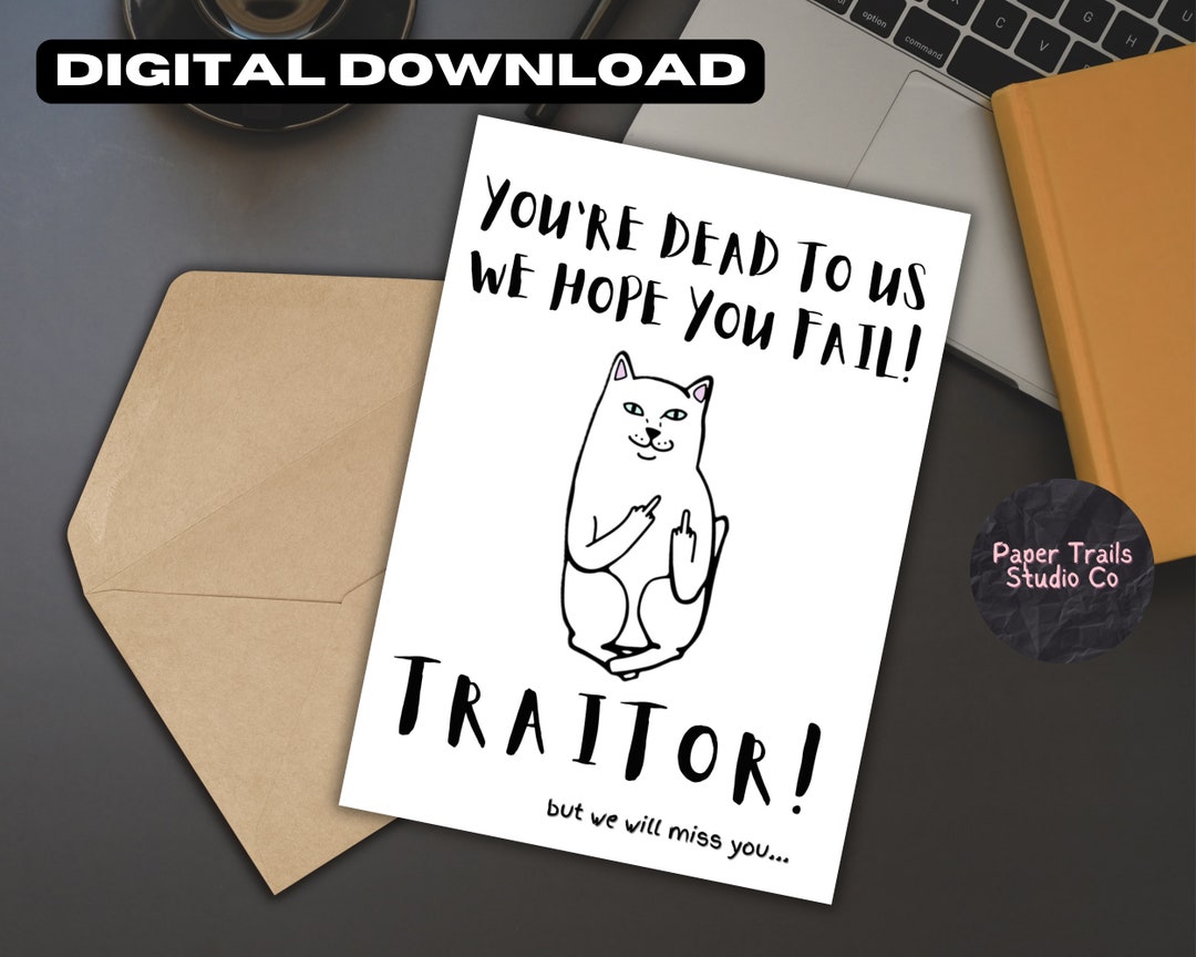 Printable You're Dead to Us Resignation Farewell Sarcastic Etsy