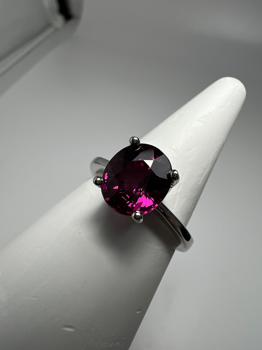 Legend Rhodium Coated Rhodolite Garnet With Rhodium Coated Silver Ring - Etsy