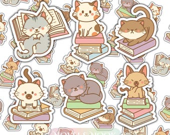 Books and Cats Sticker