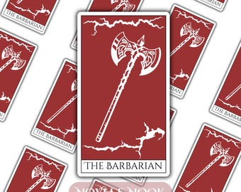The Barbarian Tarot Card Sticker - Holographic
