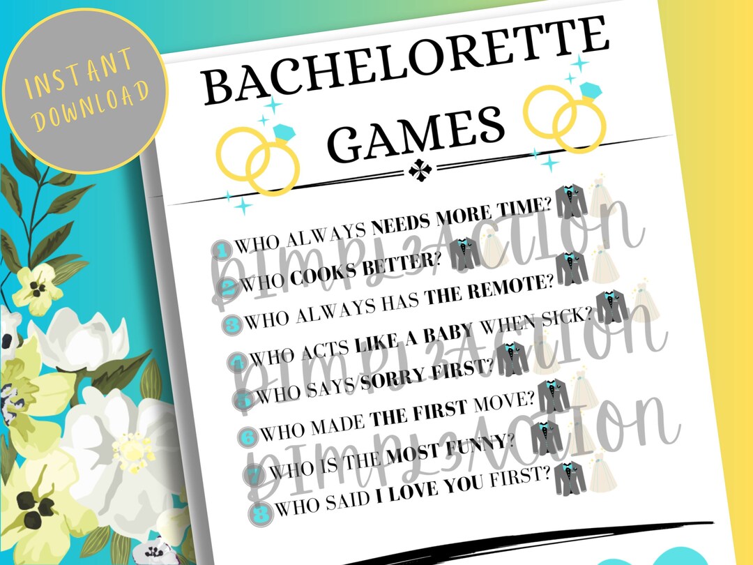 Simple Blue Bachelorette Game Printable Digital Download - Etsy