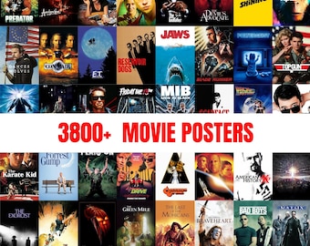 Massive Movie Poster Collection: 3,800+ Vintage to Modern Cinema Posters | 1910s to 2020s Film Art | High-Resolution Digital Download Bundle