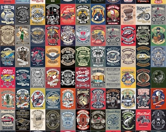 200 Retro & Vintage T-Shirt Designs | PNG Bundle | Digital Delivery