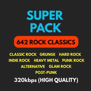 Rock Music MP3 Pack: 642 Classic & Modern Rock Hits (60s to 2000s) – 320kbps Digital Download
