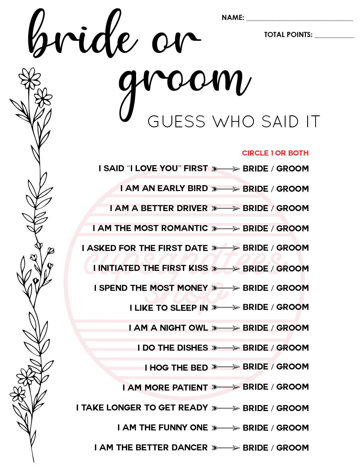 Wedding Shower Trivia Games,bachelorette Games,bridal Shower Games