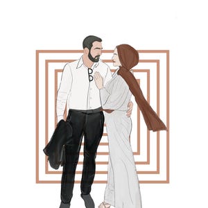 カスタム顔なしデジタルポートレート | パーソナライズされたイラスト | デジタルダウンロード | カップル、家族、友人、ペットへのプレゼントに最適