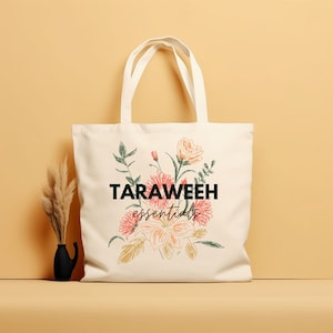 Taraweeh Essential, Ramadan Tote Bag, Ramadan gifts, Reusable Tote, Masjid Bag, Muslim Quote Tote Bag, Islamic Tote, Muslim Girl Gift.