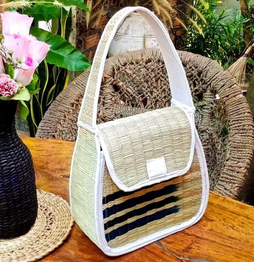 Reed Handbag/ Indigo Dyed Reed Bags / Multi-colored Bags / Thai Bags ...