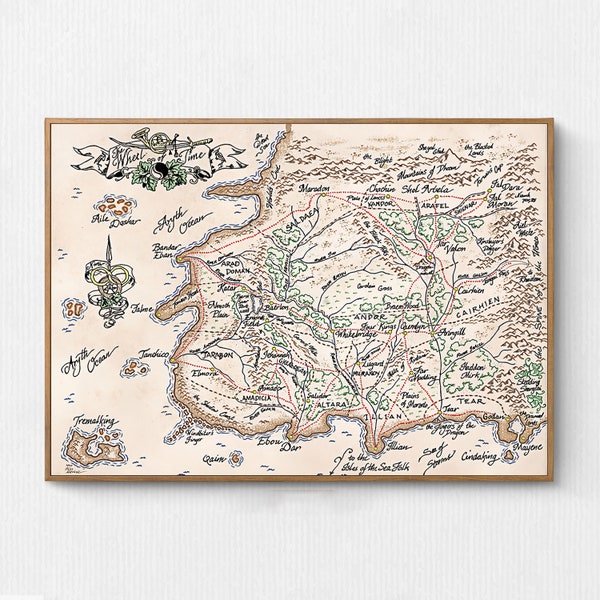 The Wheel of Time Map Poster, Medieval World Map Wall Hanging, Wheel of Time The Movie Wall Decor, Retro Movie Wall Art, Instant Download
