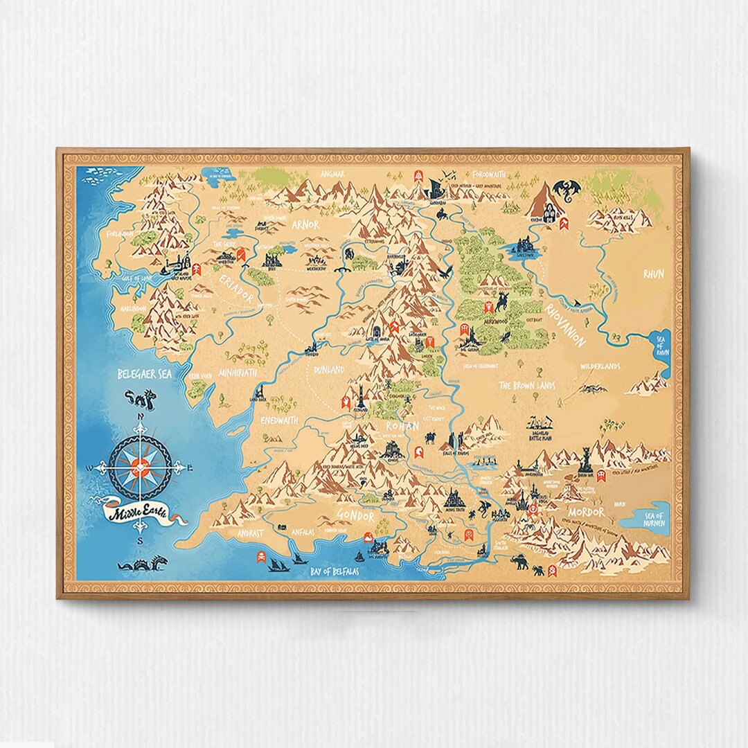 PNG J.R.R. Tolkien Middle Earth Map, Map of Middle Earth, Lord of the ...