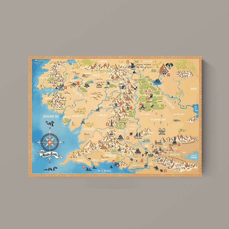 PNG J.R.R. Tolkien Middle Earth Map, Map of Middle Earth, Lord of the ...