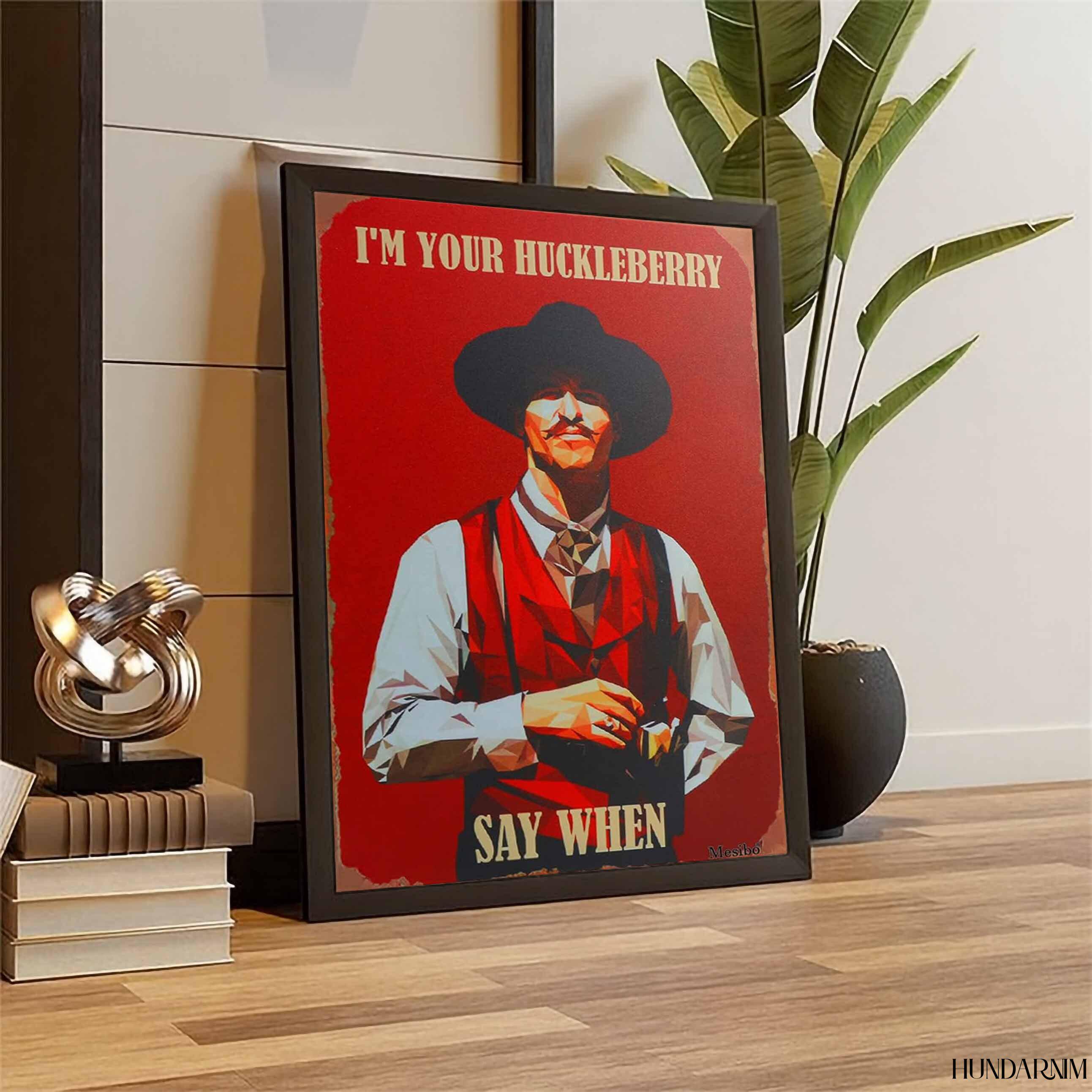 Discover Western Cowboy Quote Poster Wall Art, Huckleberry Red Rustic Vertical Print