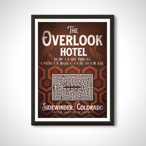 The Shining Poster Overlook Hotel PNG, Vintage Horror Movie Posters Wall Decor, Wall Art, Unique Wall Decor, Home Decor, Instant Download