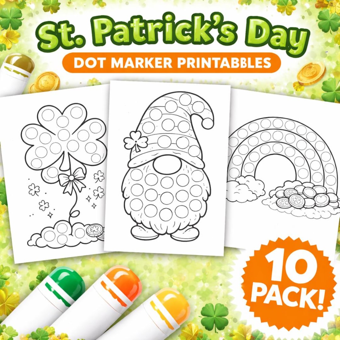 St. Patricks Day Dot Marker Template Printable - Etsy