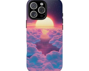 Funda para teléfono Vaporwave Sunrise Grid - iPhone l Samsung l Pixel