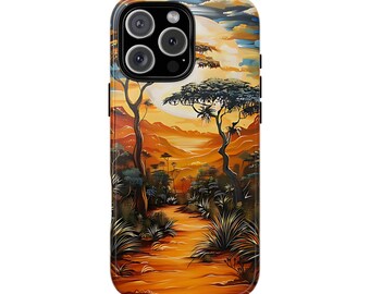 Funda para teléfono con puesta de sol africana para iPhone, Samsung y Pixel
