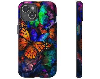 Etui na telefon z witrażem motylkowym l iPhone, Samsung, Pixel