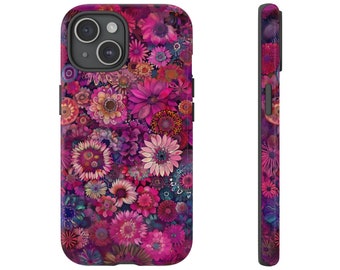 Funda para teléfono con diseño de flores de mandala para iPhone, Samsung y Pixel