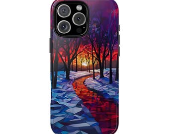 Fire Sky Stained Glass Phone Case l iPhone, Samsung, Pixel