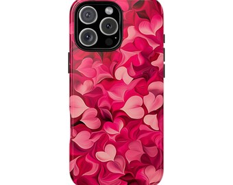 Funda para teléfono con corazones y remolinos l iPhone l Samsung l Pixel