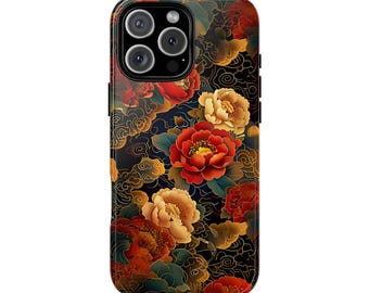 Funda para teléfono con flores orientales para iPhone, Samsung, Pixel
