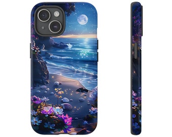 Funda para teléfono Full Moon Beach l iPhone, Samsung