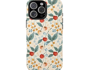 Funda para teléfono con diseño de cerezas vintage para iPhone, Samsung y Pixel