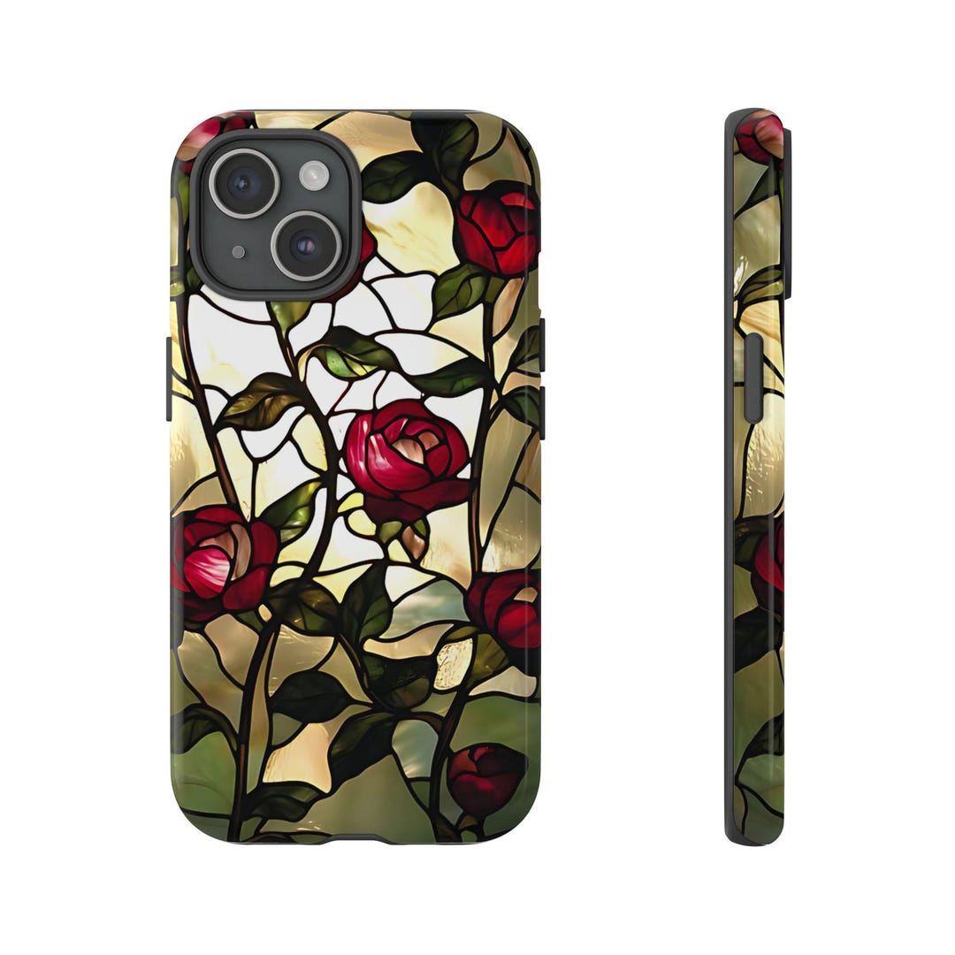 Stained Glass Roses Phone Case L Iphone, Samsung, Pixel - Etsy