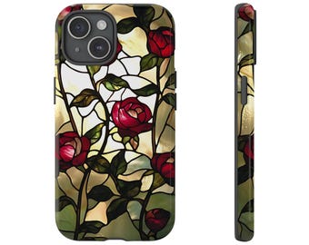 Stained Glass Roses Phone Case l iPhone, Samsung, Pixel