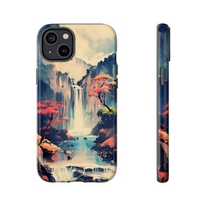 Waterfall Watercolor Phone Case l iPhone, Samsung, Pixel