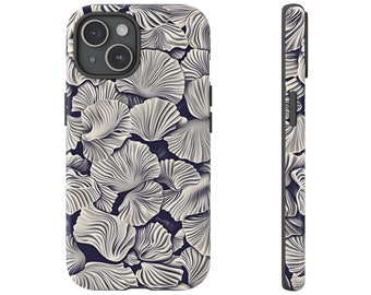 Funda para teléfono con conchas marinas sin costuras para iPhone, Samsung y Pixel