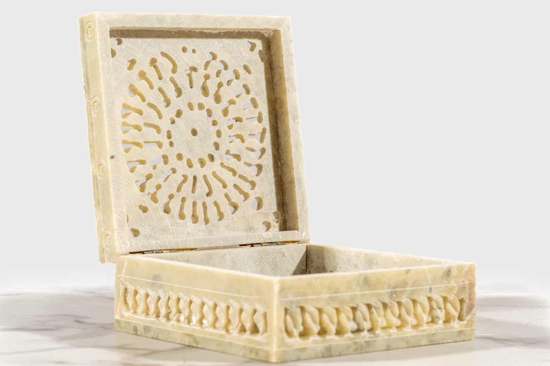 Hand Carved Soapstone Box Etsy