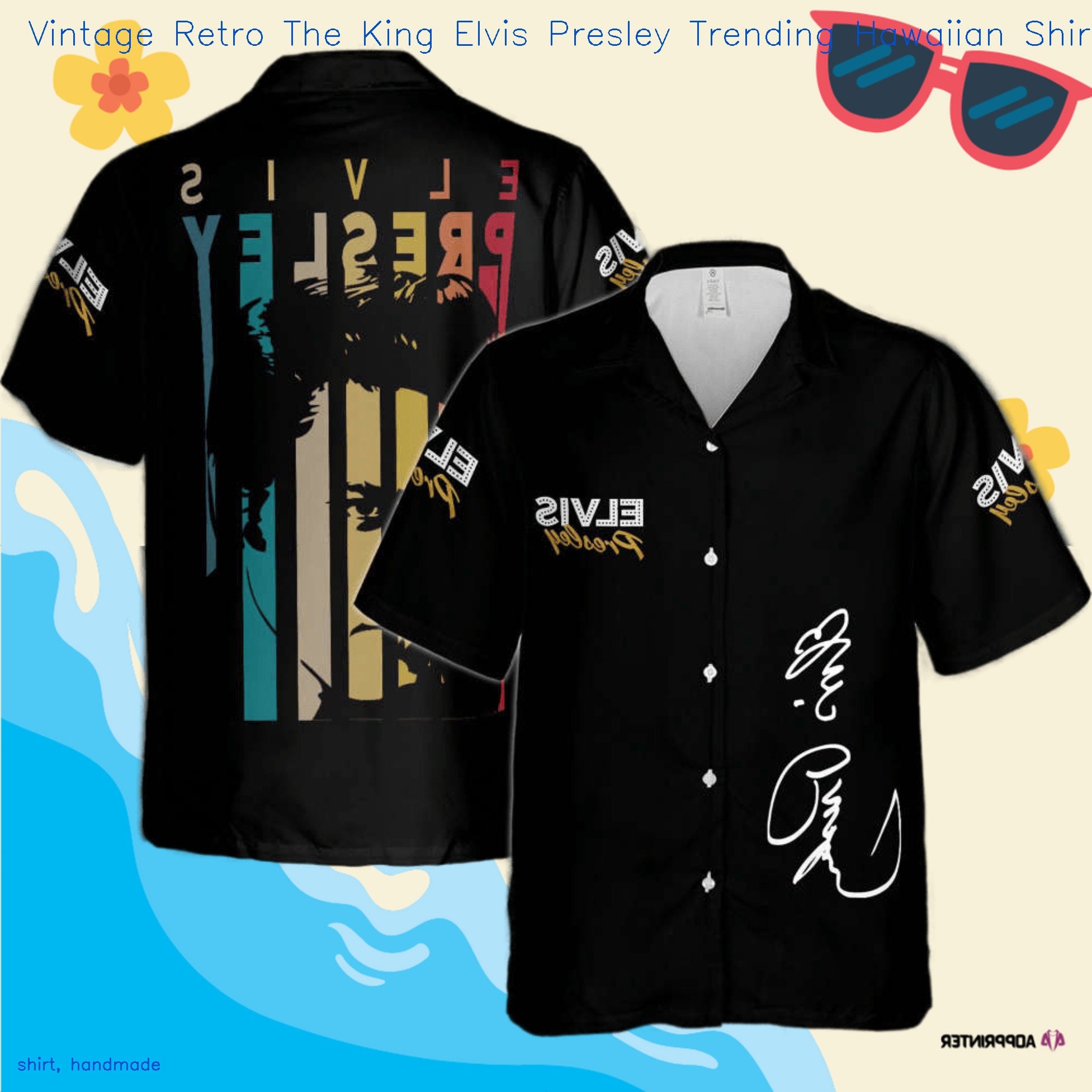 The King Of Rock Elvis Presley Hawaiian Shirt, Elvis Presley Tropical Button Shirt, Elvis Presley Aloha Shirt