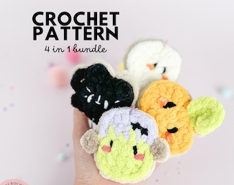 PDF HALLOWEEN Crochet Cookie Pattern | Spooky Sugar Cookies | 4-in-1 Fall Amigurumi Pattern Bundle | No-Low Sew | Digital Download