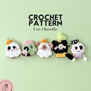 PDF SPOOKY COOKIES 2.0 Virkmönster | 5 Halloween Amigurumi Bundle | Klassiskt Spökhund Pumpa Katt Zombie Skelett | No-Low Sew | Digitalt