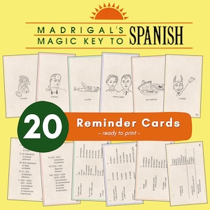 Madrigal's Magic Key to Spanish - 20 kartek przypominających do wydrukowania - do pobrania w wersji cyfrowej